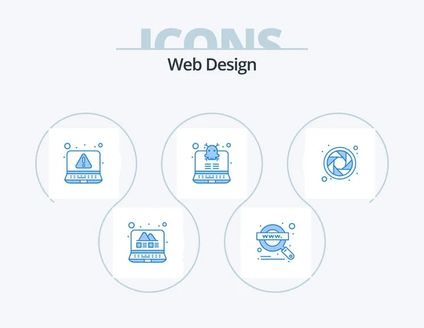 Web Design Blue Icon Pack Icon Design Kleurwiel Alarmfase Kleur — Stockvector