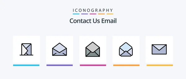 Email Line Filled Icon Pack Including Text Email Sms Communication — Vetor de Stock