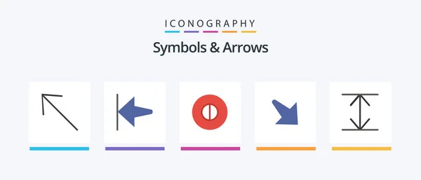 Symbolen Pijlen Flat Pictogram Pack Inclusief Symbolen Pijlen Creatieve Pictogrammen — Stockvector