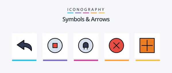 Symbols Arrows Line Filled Icon Pack Including Arrow Creative Icons — Stock Vector