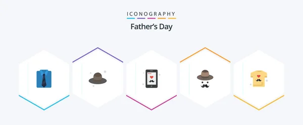 Fathers Day Flat Icon Pack Including Fathers Day Dad Father — Stock Vector