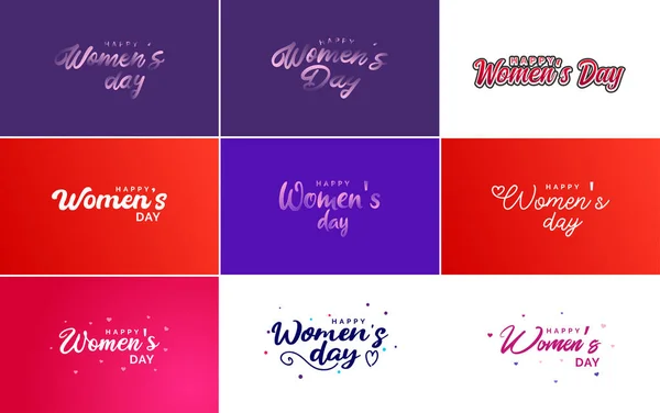 国際女性デーのロゴ入りカードのセット — ストックベクタ