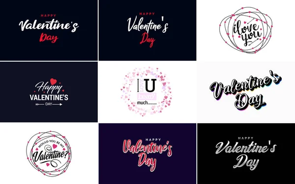 Valentine Lettering Heart Design Suitable Use Valentine Day Cards Invitations — Διανυσματικό Αρχείο