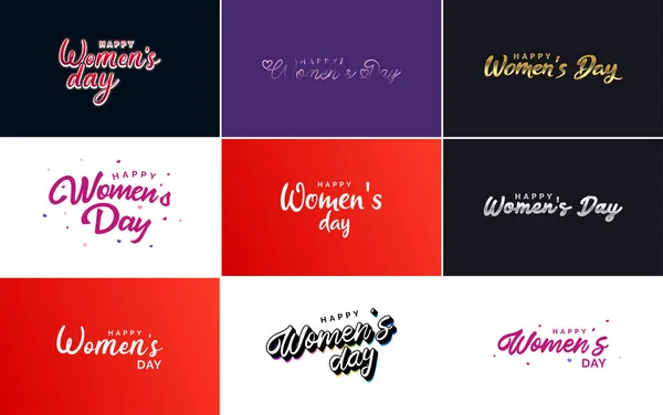 Abstract Happy Women Day Logo Women Face Love Vector Design — Archivo Imágenes Vectoriales