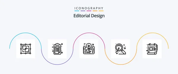 Editör Tasarım Satırı Simge Paketi Yaratıcı Dahil Araştırma Yaratıcı Piyasa — Stok Vektör