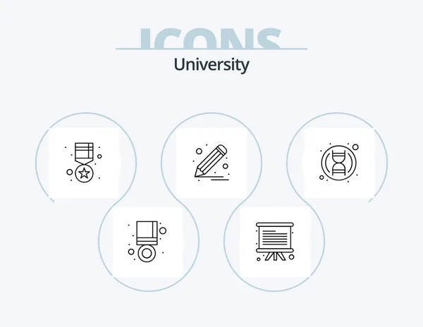 大学线Icon Pack Icon Design 实验室 看手相 — 图库矢量图片