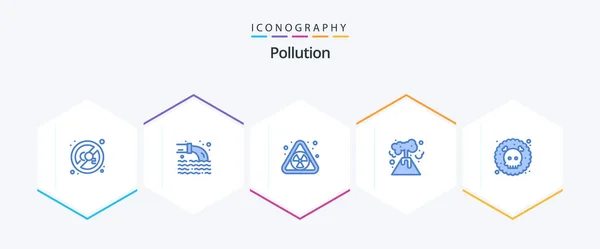 Pollution Blue Icon Pack Including Pollution Pollution Poisonous Pollution — Stock vektor