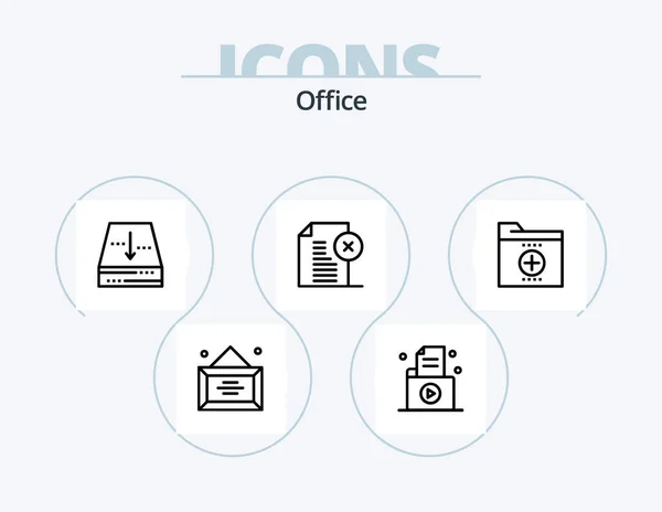 Office Line Icon Pack Icon Design Post Letter Office Box — Stockový vektor