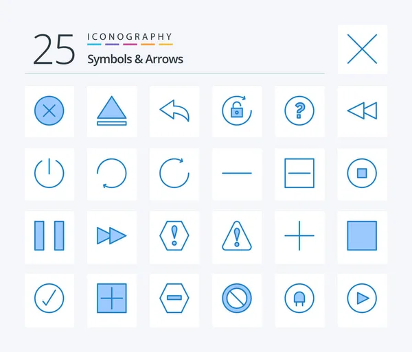 Symbols Arrows Blue Color Icon Pack Including Arrow Switch Unlock — Διανυσματικό Αρχείο