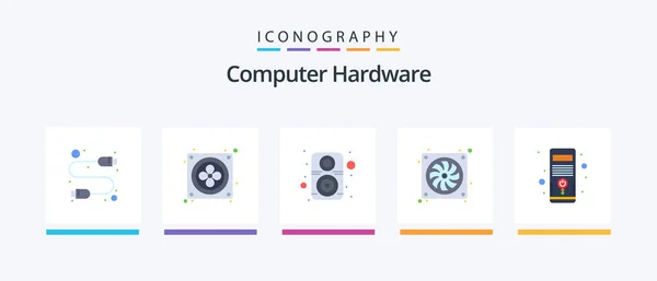 Computer Hardware Flat Icon Pack Including Computer Hardware Hardware Computer — Stock Vector