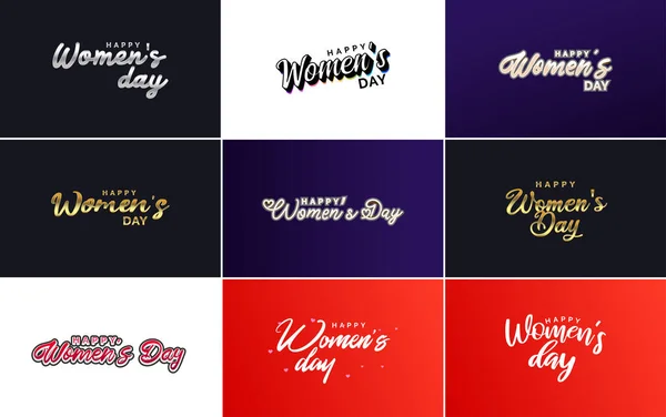 Abstract Happy Women Day Logo Women Face Love Vector Logo — Stockový vektor