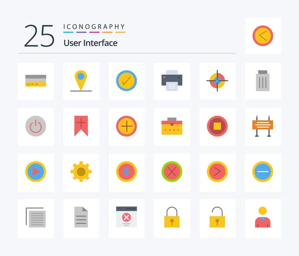 User Interface Flat Color Icon Pack Including Target User Interface — Stockvektor