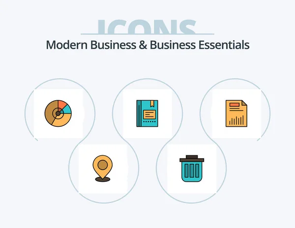 Nowoczesny Business Business Essentials Line Wypełniony Ikoną Pakiet Icon Design — Wektor stockowy
