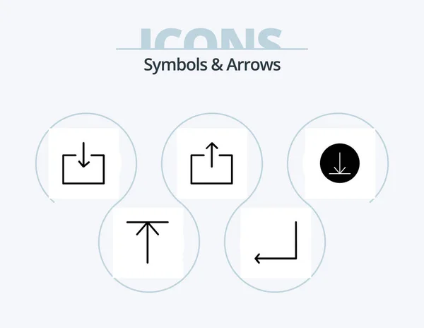 Symbols Arrows Glyph Icon Pack Icon Design Import Circle — Vetor de Stock