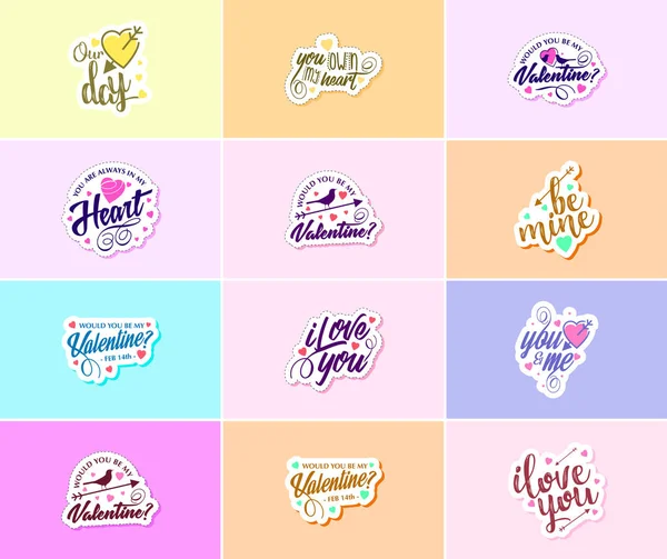 Saiing Love You Valentine Day Typography Graphics Stickers — стоковый вектор