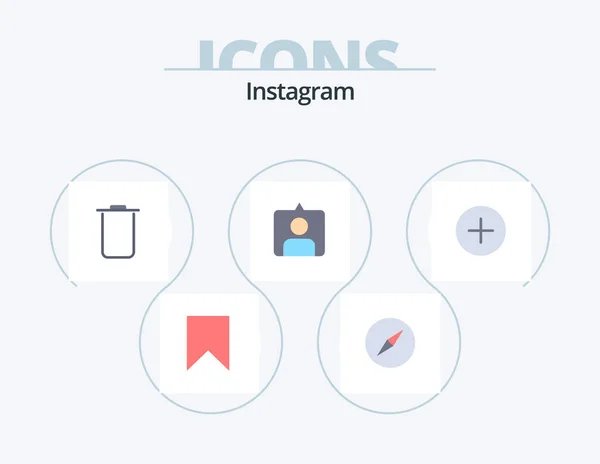 Instagram Flat Icon Pack Icon Design Añadir Instagram Twitter Instagram — Vector de stock