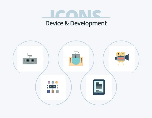 Dispositivo Desarrollo Flat Icon Pack Icon Design Movi Educación Llave — Archivo Imágenes Vectoriales