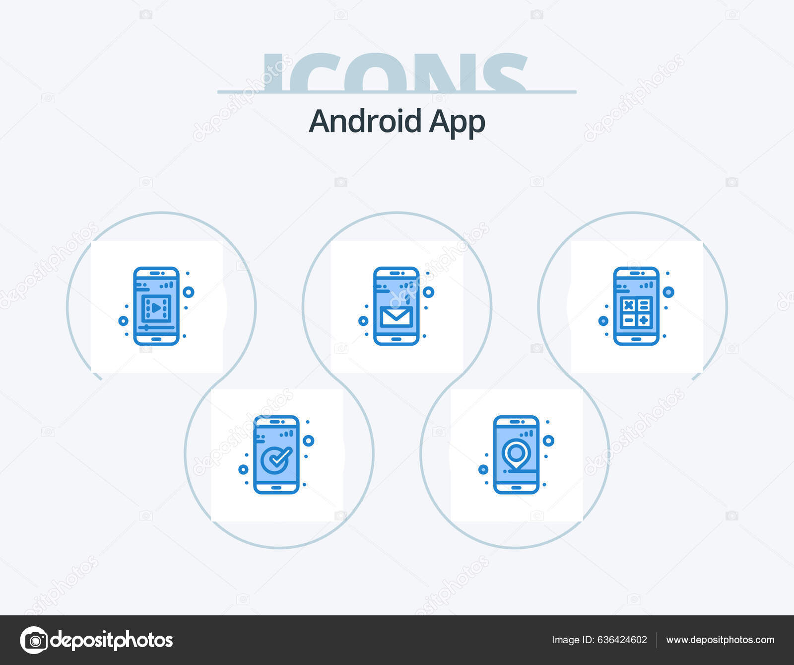 Android App Blue Icon Pack Icon Design Калькулятор App Мобильное.