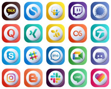 Ses gibi 20 Sevimli Yüksek Kaliteli 3D Gradyan Sosyal Medya Simgesi. Şımartmak. Soru. Sohbet etmek ve simgeleri etiketlemek. Profesyonel ve Özelleştirilebilir