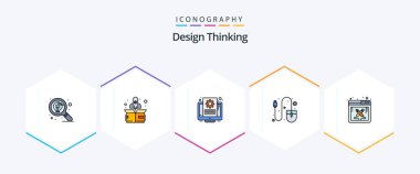 Tasarım işi dahil 25 FilledLine simge paketi tasarla. Alet. Belge. Fare. bilgisayar