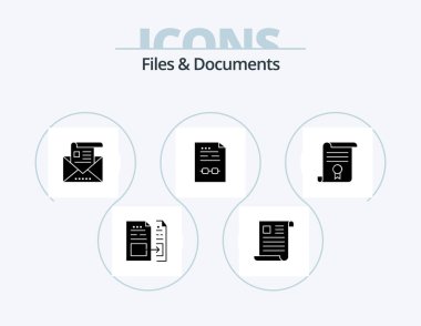 Dosyalar ve Belgeler Kabartma Simgesi 5 Simge Tasarımı. Sertifika. Anlaştık. Ofis. Mektup. e- posta