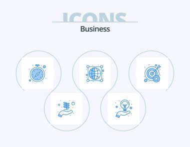 Business Blue Icon Pack 5 Simge Tasarımı. Hata yaptım. Başarısız. Nöbeti bırak. Bağlantılar. yerküre