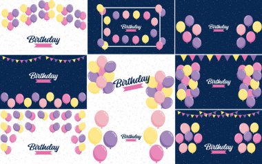Retro Happy Birthday design with bold. colorful letters and a vintage texture