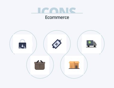 Etrade Flat Icon Pack 5 Simge Tasarımı. Ekommerce. Etiket. Kilit. Satış. ekommerce