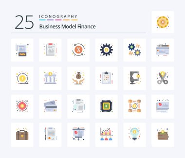 Finans 25 Düz Renk simge paketi iş dahil. Para için. Rapor ver. Yapıyor. aktarım