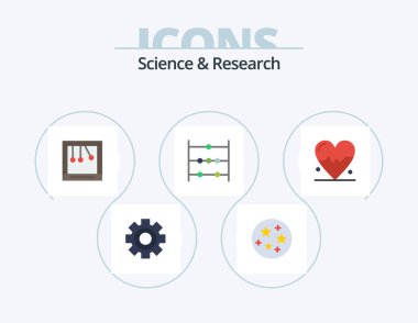 Science Flat Simgesi 5 Simge Tasarımı. - Evet. Bilim. Beşik. Kalp. bilim