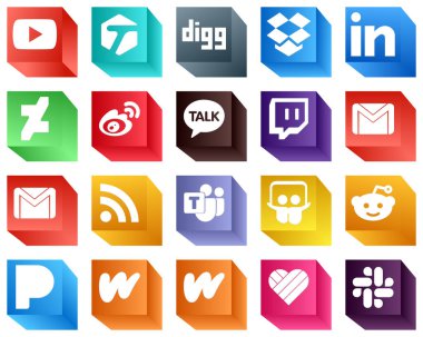 3D Sosyal Medya Simgesi RSS gibi 20 Simge Paketi Ayarladı. E-posta. weibo. gmail ve kakao konuşma simgeleri. Tamamen özelleştirilebilir ve profesyonelce