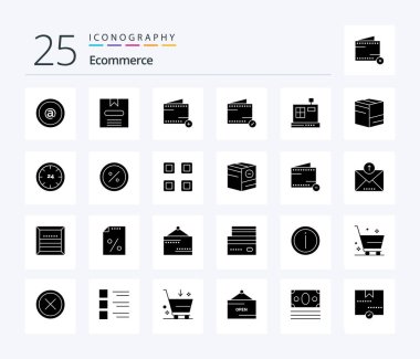 Etrade 25 Solid Glyph ikon paketi, teslimat dahil. Kutu. ekle. örn. Para kutusu