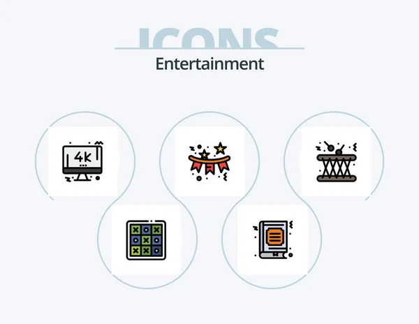 Zábavní Linka Naplněné Ikony Pack Icon Design Zvuk Mikrofon Nástroj — Stockový vektor
