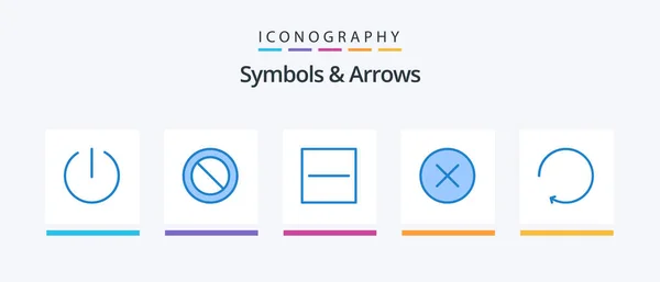 Symbols Arrows Blue Icon Pack Including Rotate Hide Clockwise Hide — Vettoriale Stock