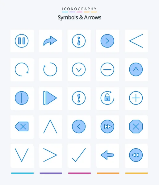 Creative Symbols Arrows Blue Icon Pack Circle Otočit Kruh Směru — Stockový vektor