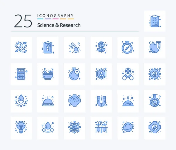Science Blue Color Icon Pack Including Time Stop Meteor Pause — Stockvektor