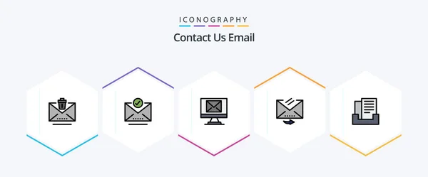 Email Filledline Icon Pack Including Box Email Compose Reply Email — 图库矢量图片