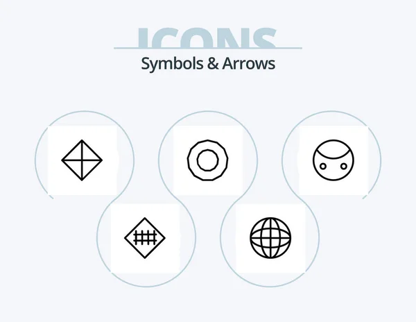 Symbols Arrows Line Icon Pack Icon Design Symbolism Sign Arrows — Stock Vector