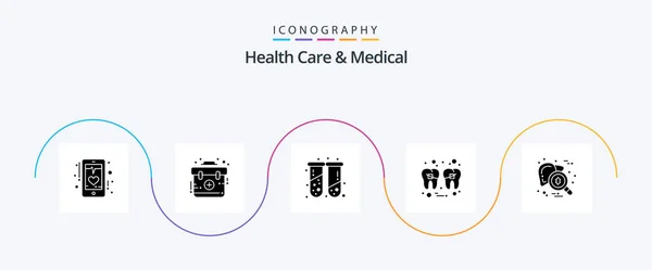 Health Care Medical Glyph Icon Pack Including Wire Health Kit — Wektor stockowy