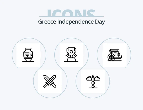Greece Independence Day Line Icon Pack Icon Design Pisces Astrology — Vetor de Stock