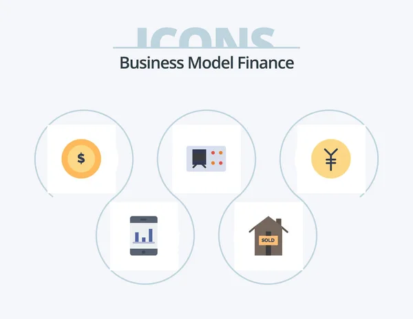 Finance Flat Icon Pack Icon Design Finance Yen Coin — Stockvektor