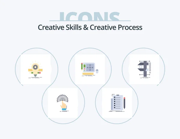 Creative Skills Creative Process Flat Icon Pack Icon Design Graphic — Stock Vector