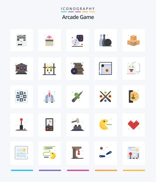 Creative Arcade Flat Icon Pack Cubes Game Play Fun Play — Vetor de Stock