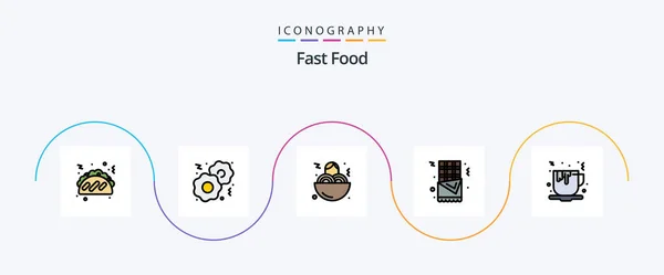 Fast Food Line Filled Flat Icon Pack Including Food Food — Image vectorielle