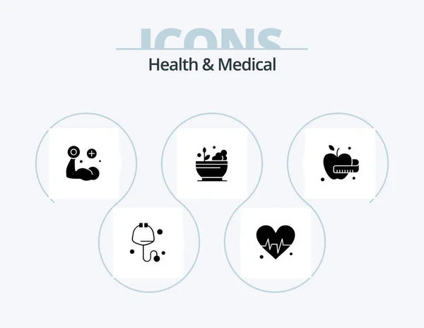 Health Medical Glyph Icon Pack Icon Design Food Medical Medical — Vetor de Stock