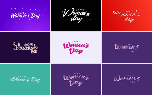 Abstract Happy Women Day Logo Love Vector Logo Design Pink — Stock Vector