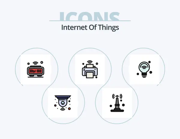 Internet Things Line Filled Icon Pack Icon Design Things Internet — Vector de stock