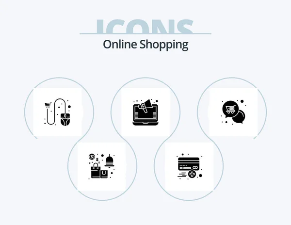 Boutique Ligne Glyph Icon Pack Icon Design Marketing Expédition Commerce — Image vectorielle