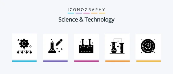 Science Technology Glyph Icon Pack Including Science Lab Chemical Science — Stock Vector