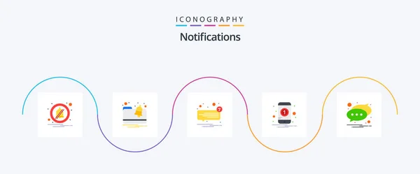 Notifications Flat Icon Pack Including Message Chat Sms Mobile Number – stockvektor